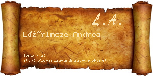 Lőrincze Andrea névjegykártya