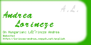 andrea lorincze business card